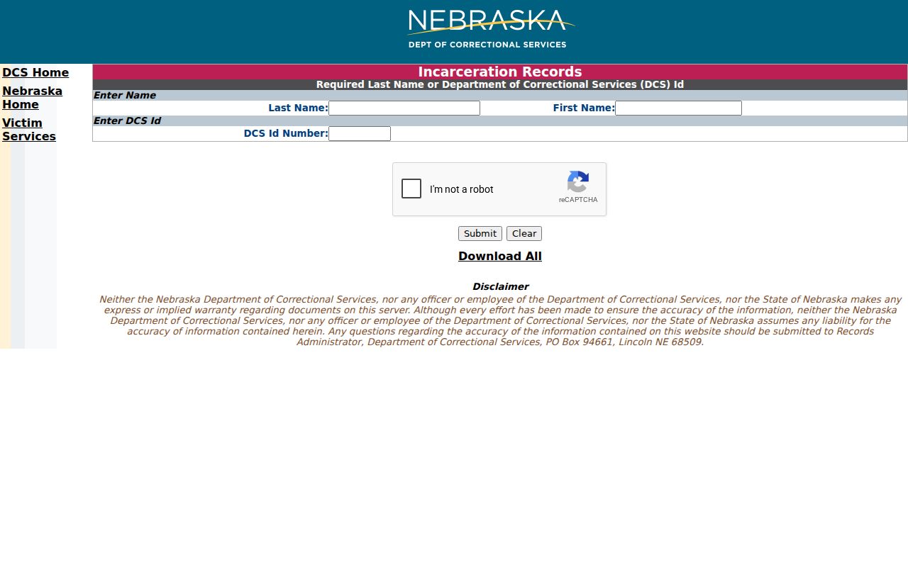 Webster County arrest lookup NDCS inmate search