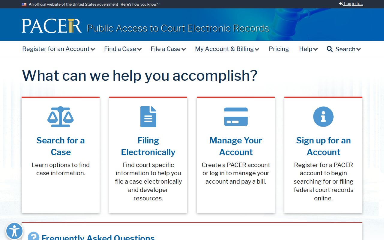 Webster County criminal court cases federal PACER access