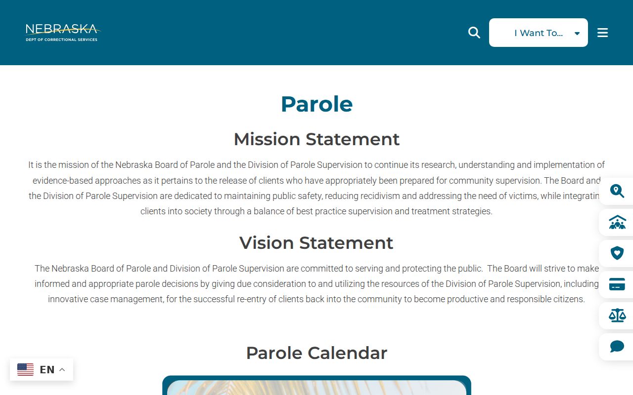 Nebraska parole information tied to Webster County criminal records